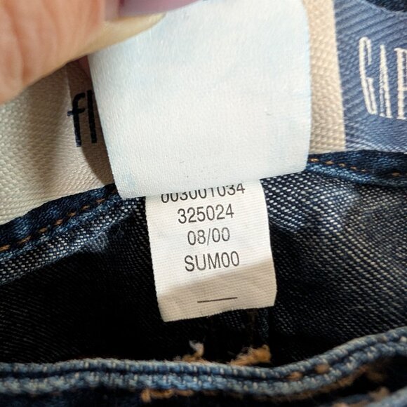 GAP Flare Jeans Dark Blue Wash Jeans 100% Size 4 Vintage Denim Y2K - Picture 7 of 8